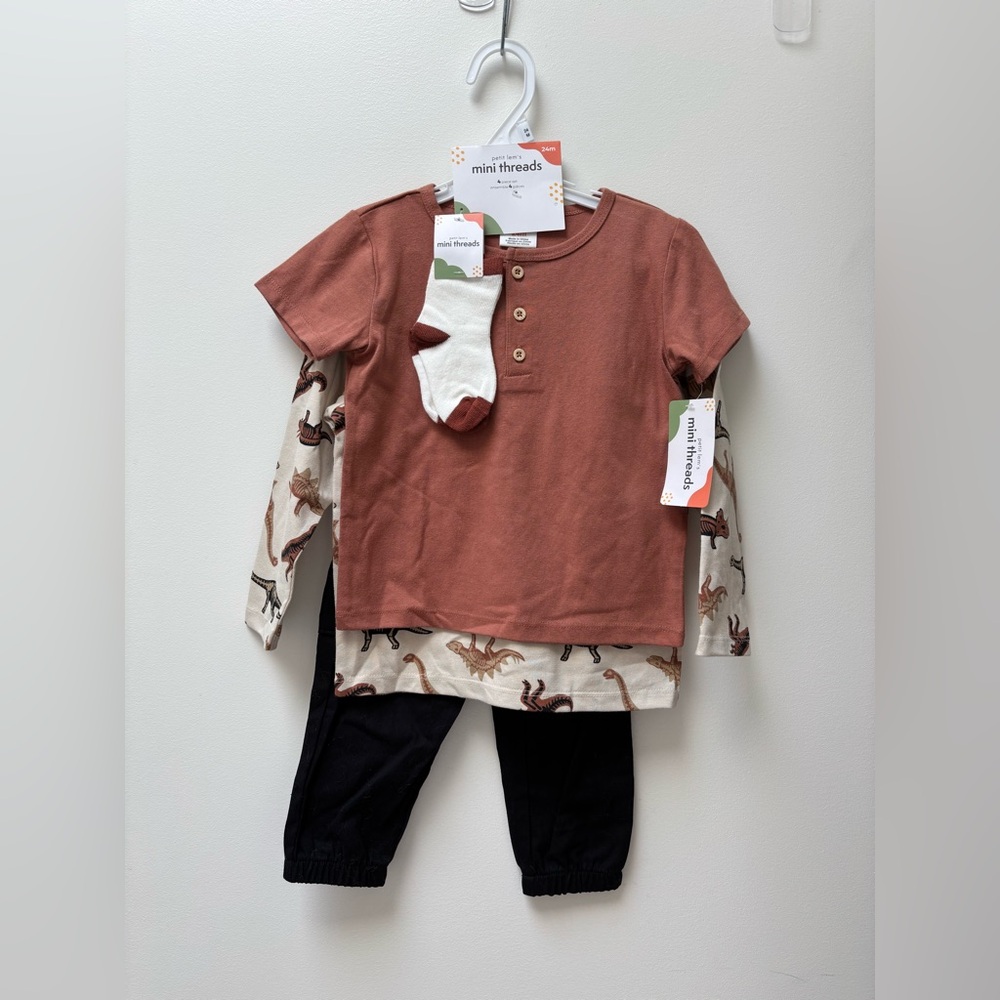 Mini Threads Toddler Rust Henley Top - Kids
